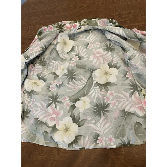 Pendleton Cardigan Women's 8 Floral Grandma Core Silk Blend Button Up Tropical - Picture 9 of 10